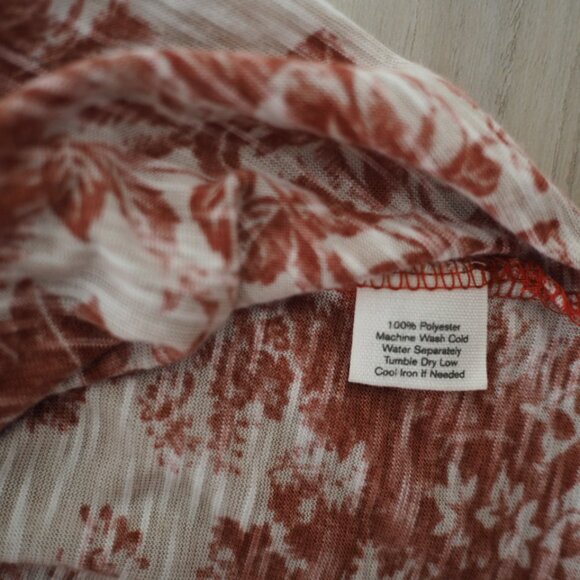 Rare! Kimchi & Blue Red and Cream Camisole With Peacock Toile Print Sz XS - Picture 14 of 15